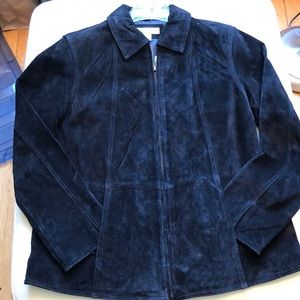 Coldwatercreek PS black suede zip jacket